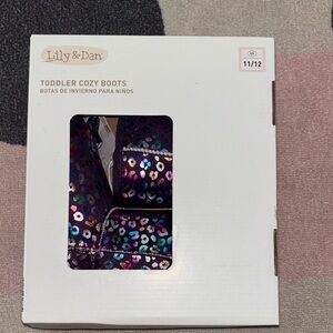 Lily & Dan Toddler Leopard rainbow cozy boots